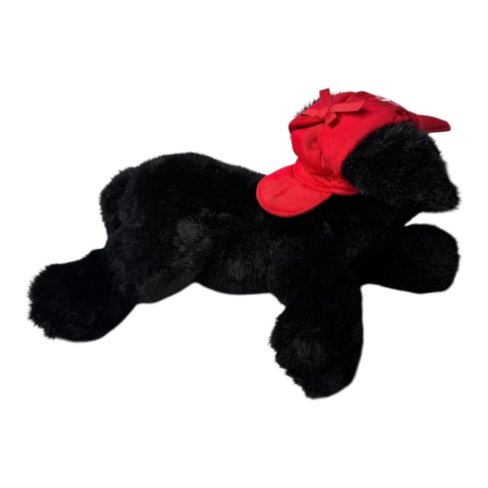 LL Bean Trapper Hat Gund Dog Plush Black Labrador Hunting Cap 17" Stuffed Animal
